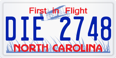 NC license plate DIE2748