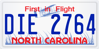 NC license plate DIE2764
