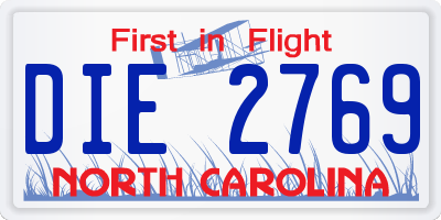 NC license plate DIE2769