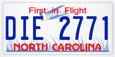 NC license plate DIE2771