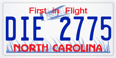 NC license plate DIE2775