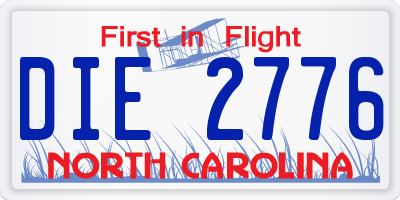 NC license plate DIE2776
