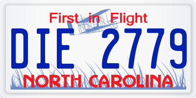 NC license plate DIE2779