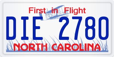 NC license plate DIE2780