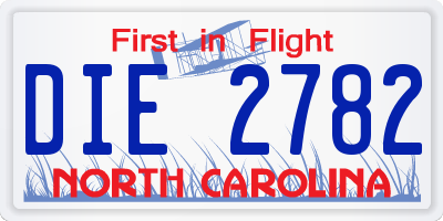 NC license plate DIE2782