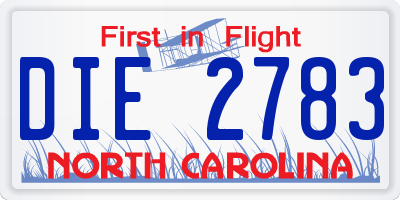 NC license plate DIE2783