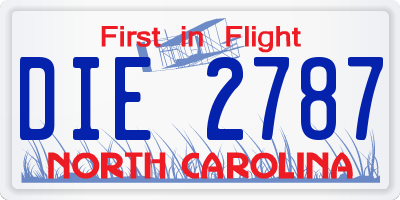 NC license plate DIE2787
