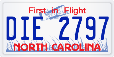 NC license plate DIE2797