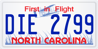 NC license plate DIE2799