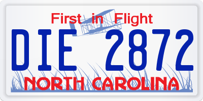 NC license plate DIE2872