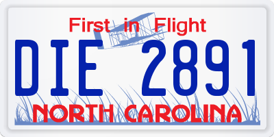 NC license plate DIE2891