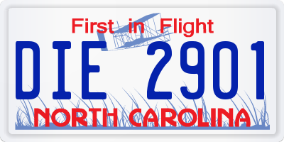 NC license plate DIE2901