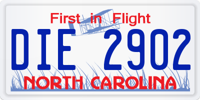 NC license plate DIE2902