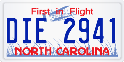 NC license plate DIE2941
