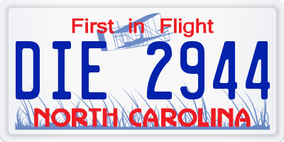 NC license plate DIE2944