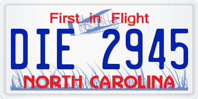 NC license plate DIE2945