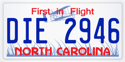 NC license plate DIE2946