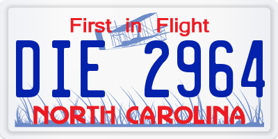 NC license plate DIE2964