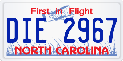 NC license plate DIE2967