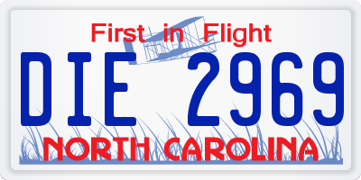 NC license plate DIE2969