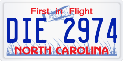NC license plate DIE2974
