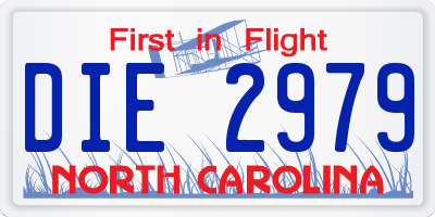 NC license plate DIE2979