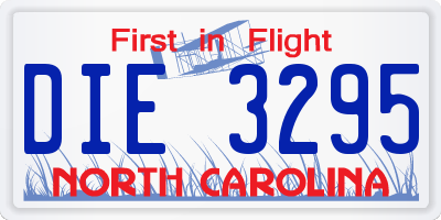 NC license plate DIE3295