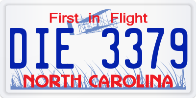 NC license plate DIE3379