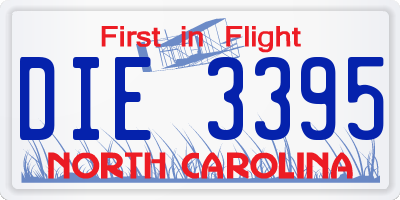 NC license plate DIE3395