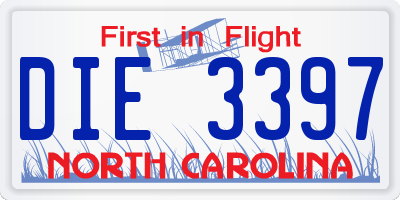 NC license plate DIE3397