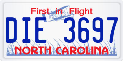 NC license plate DIE3697