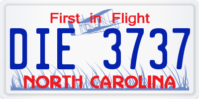NC license plate DIE3737