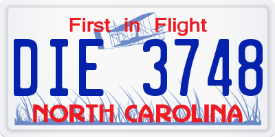 NC license plate DIE3748