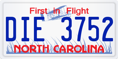 NC license plate DIE3752