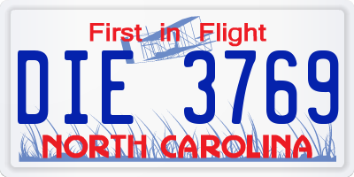 NC license plate DIE3769