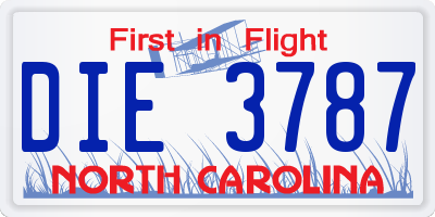 NC license plate DIE3787