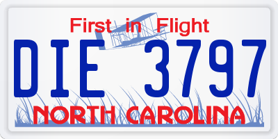 NC license plate DIE3797