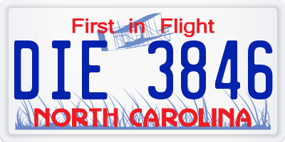 NC license plate DIE3846