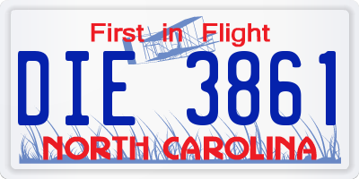 NC license plate DIE3861