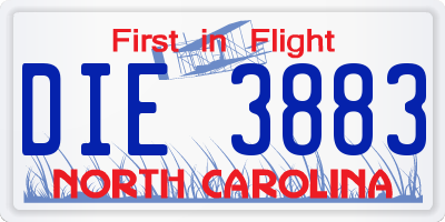 NC license plate DIE3883