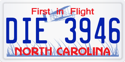 NC license plate DIE3946