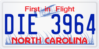 NC license plate DIE3964