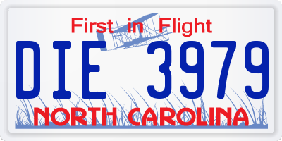 NC license plate DIE3979