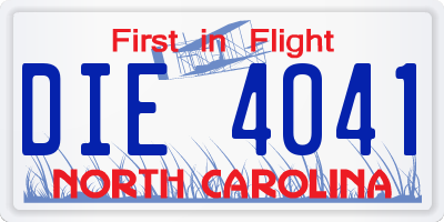NC license plate DIE4041