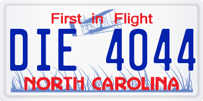 NC license plate DIE4044