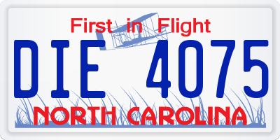 NC license plate DIE4075