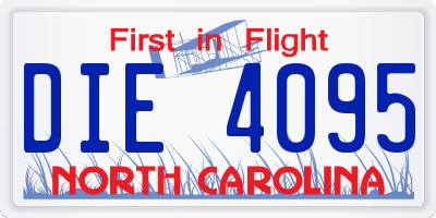 NC license plate DIE4095