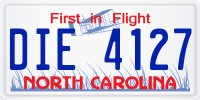 NC license plate DIE4127