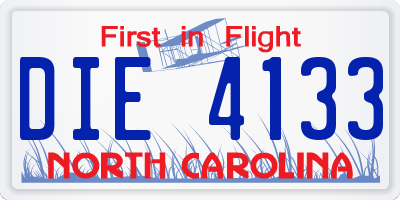 NC license plate DIE4133