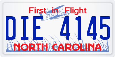 NC license plate DIE4145